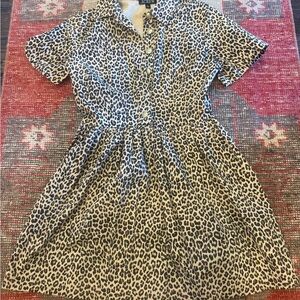 J. Crew Leopard Print Shirt Dress